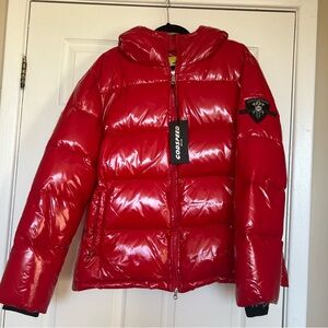Godspeed Aspen Red Shiny Puffer Jacket NWT